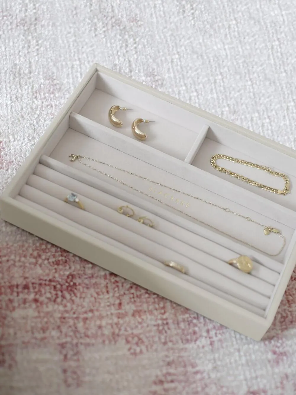 Stackers Classic 4 Compartment Jewellery Tray Oatmeal