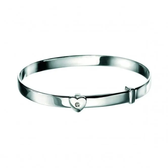 Sterling Silver Heart Baby Bangle B773