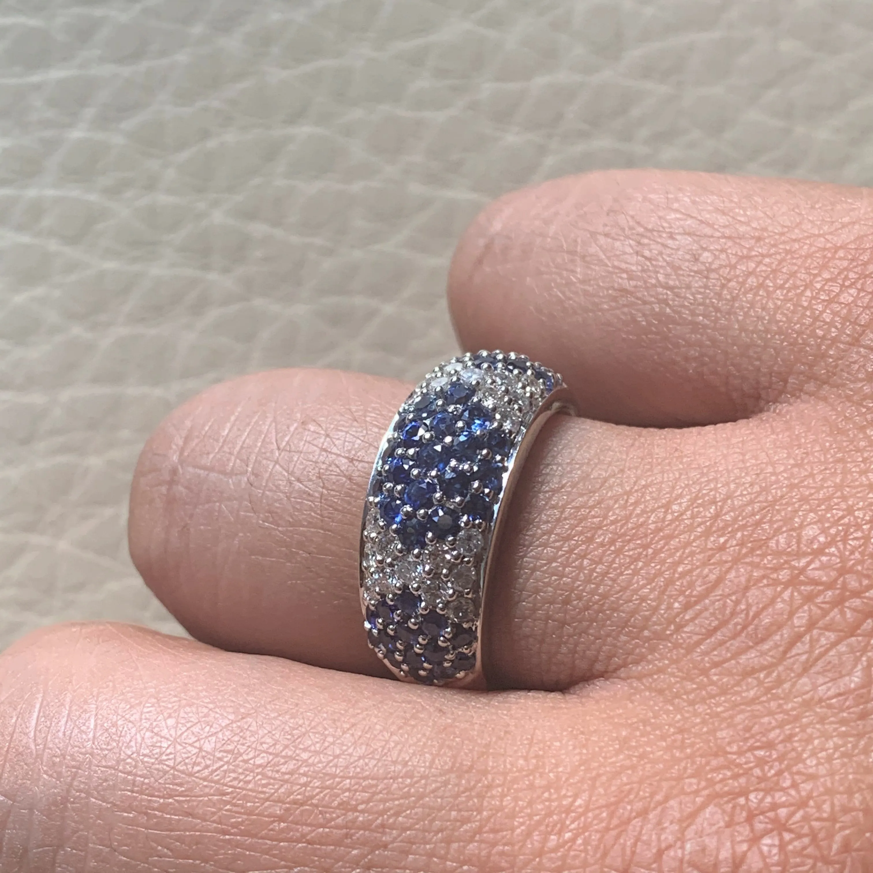 Tapestry Sapphire & Diamond Band (2.17 ct Diamonds & Sapphires) in White Gold