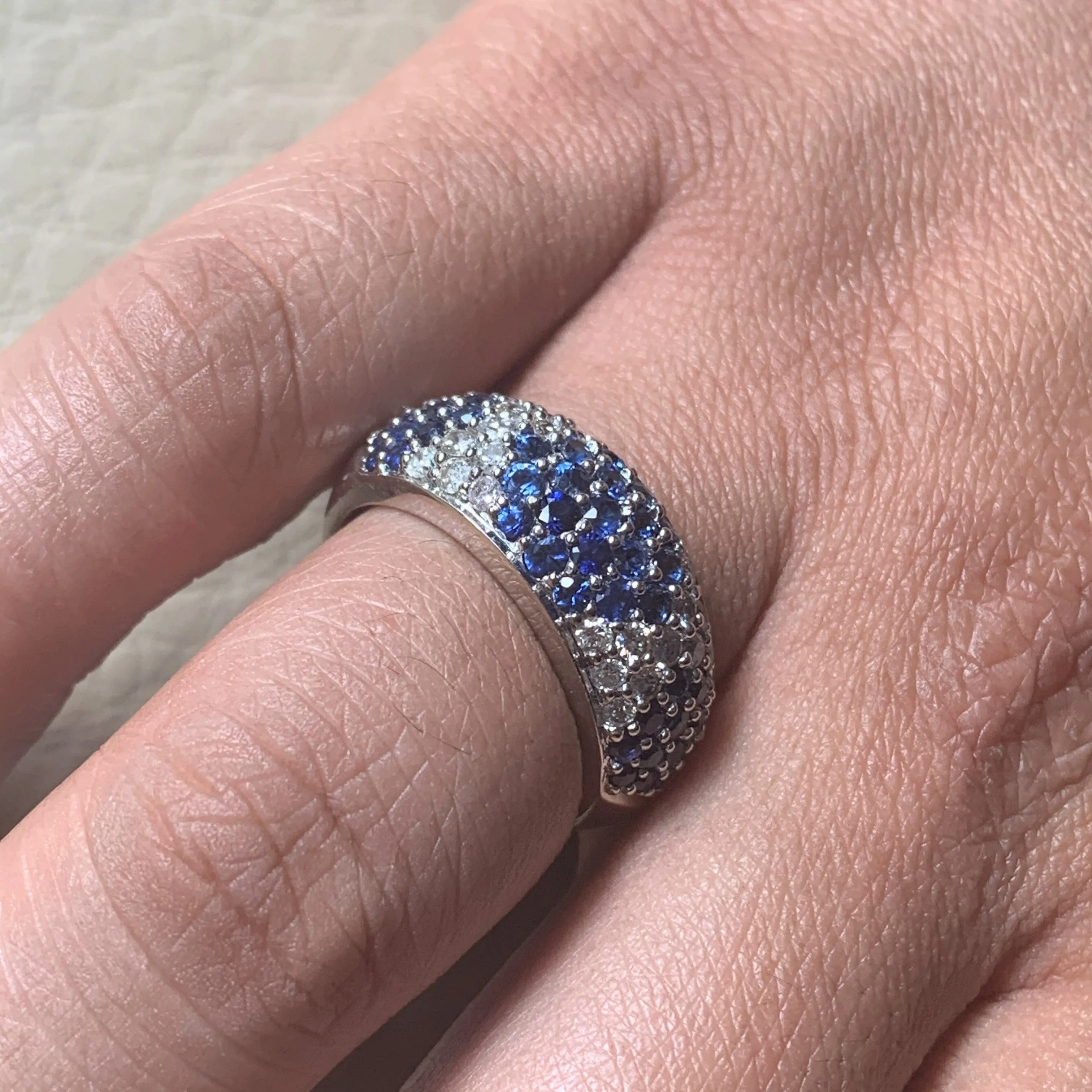 Tapestry Sapphire & Diamond Band (2.17 ct Diamonds & Sapphires) in White Gold