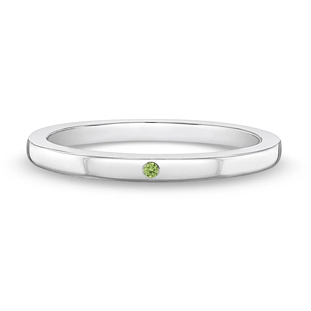 Thin CZ Gem Band Size 2-5 Baby / Toddler / Kids Ring - Sterling Silver