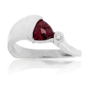 Trillian Cut Garnet and Diamond Ring