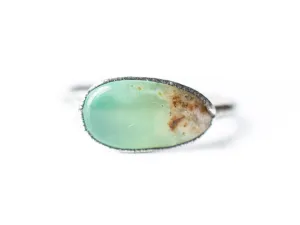 Tumbled chrysoprase ring | Chrysoprase crystal ring