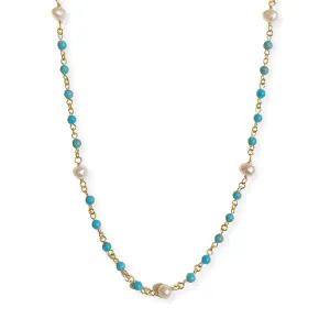 Turquoise Pearlea Pearl Choker