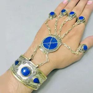 Vintage Lapis Stone Slave Bracelet