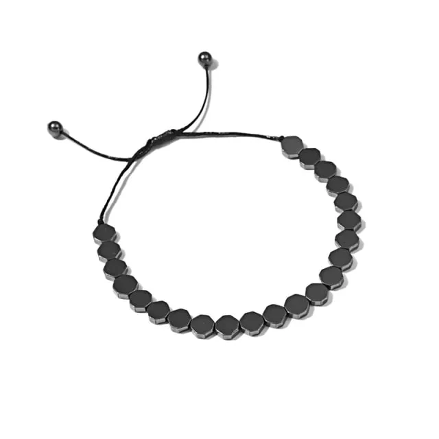 Weight Loss Therapy Bracelet For Men Women 6mm Black Hematite Black Stone Beads Stretch Health Care Bracelet Jewelry Gift 2021