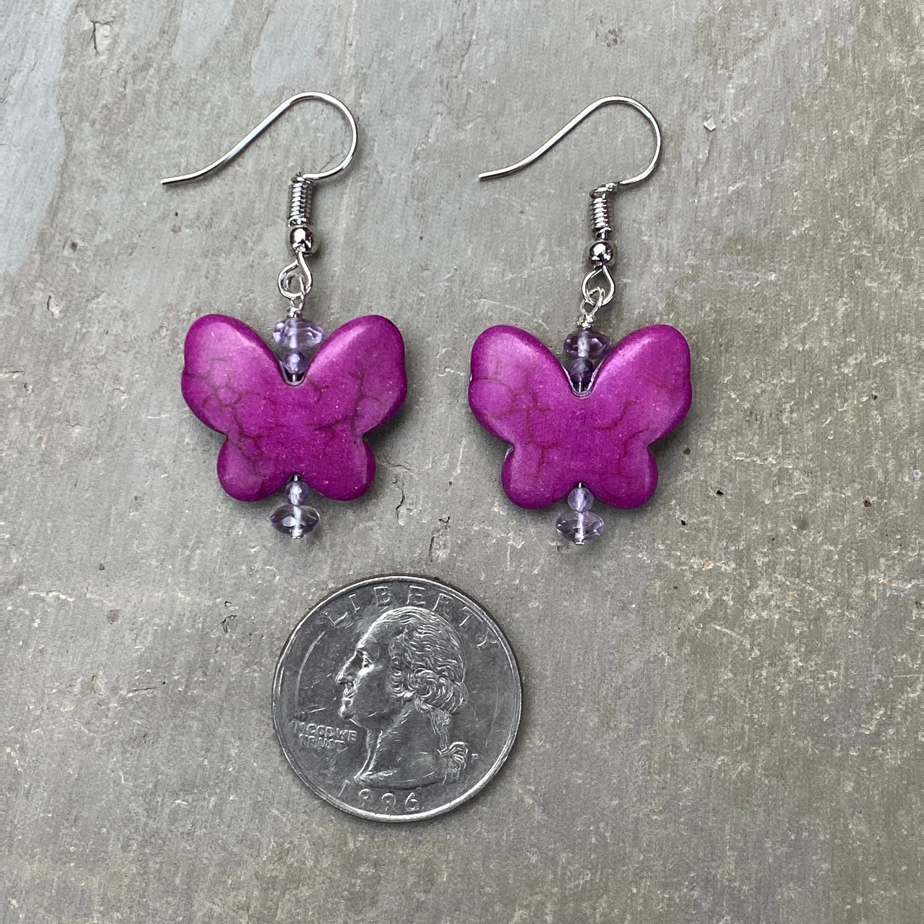 Women's Butterfly and Gemstone earrings