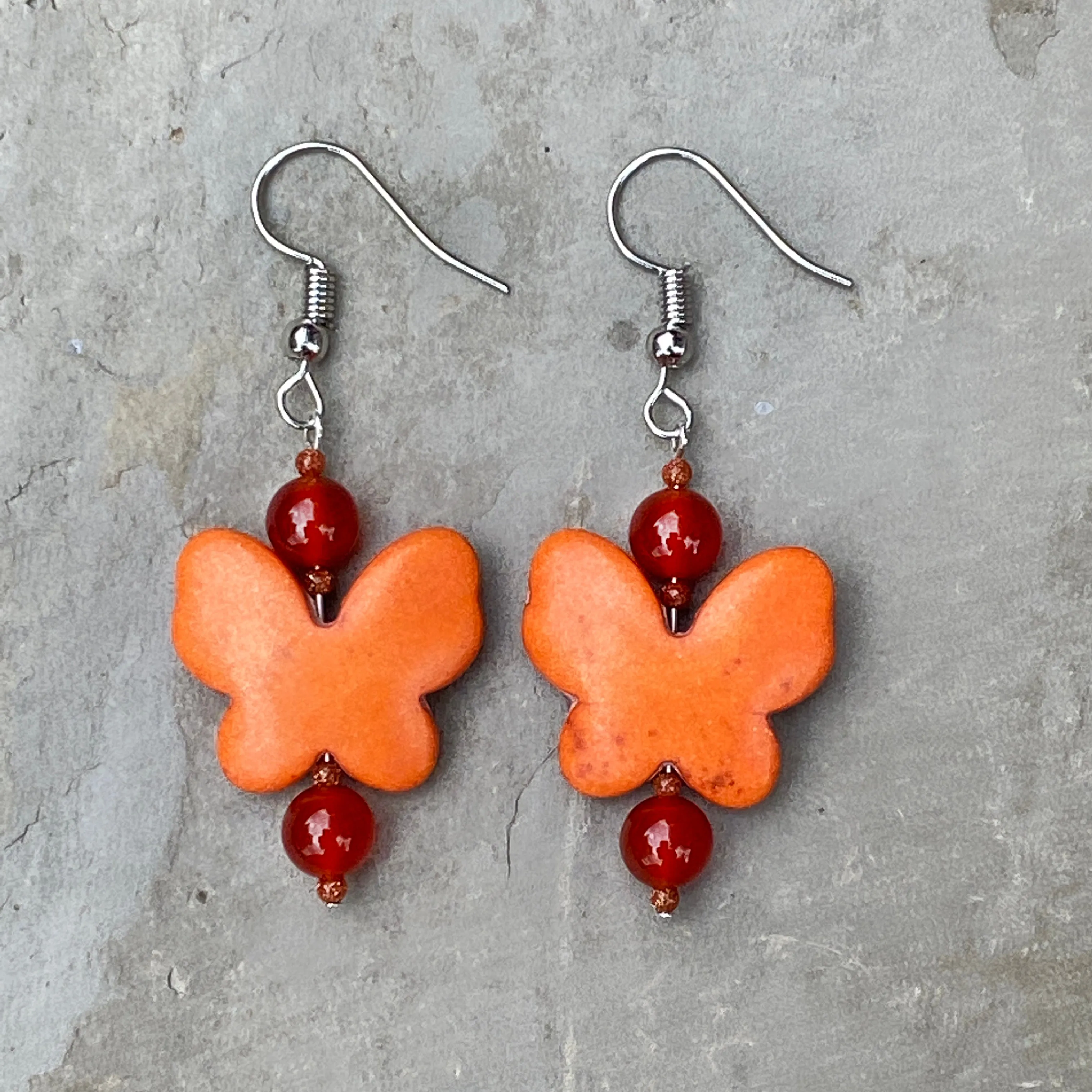 Women's Butterfly and Gemstone earrings