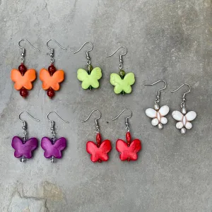 Women's Butterfly and Gemstone earrings