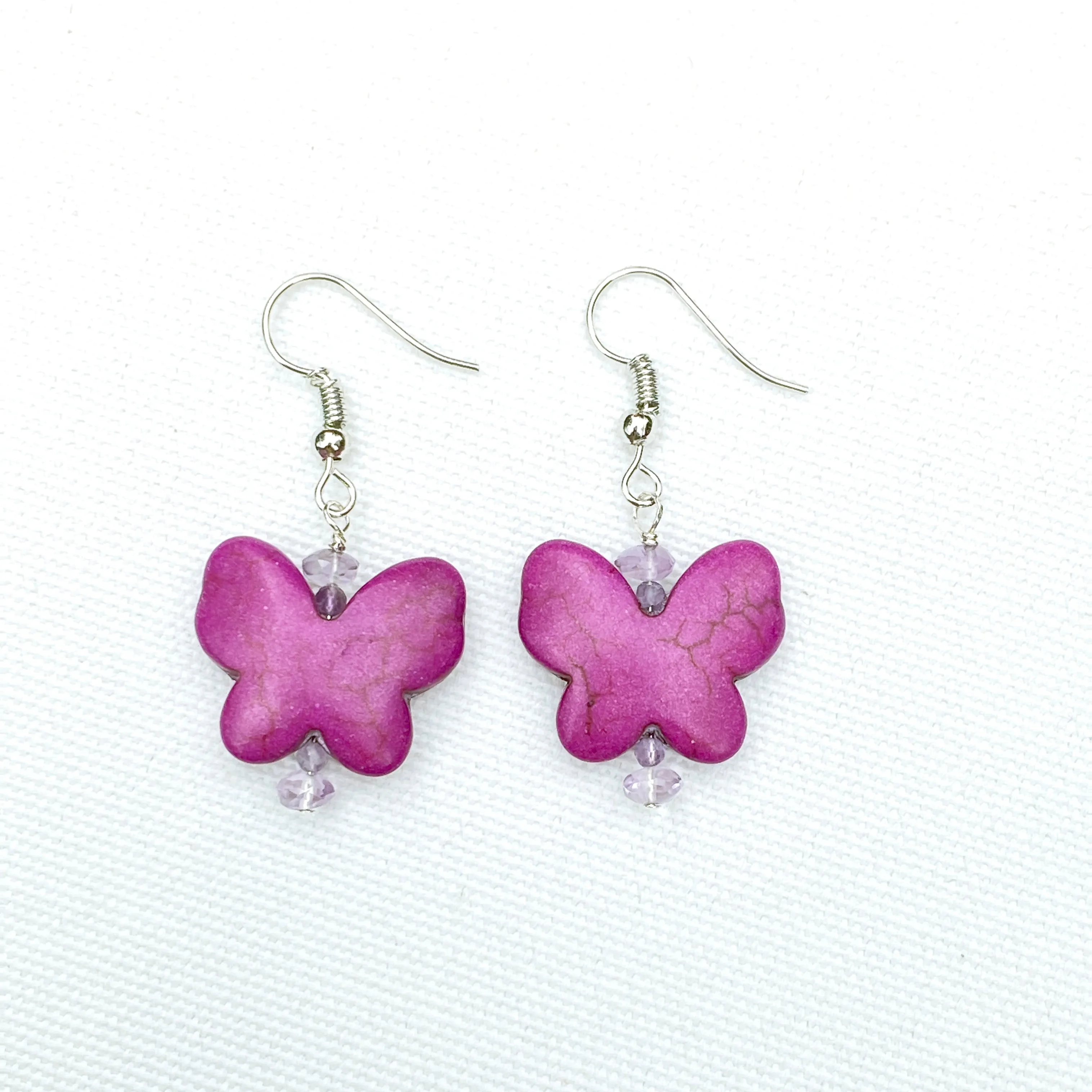 Women's Butterfly and Gemstone earrings