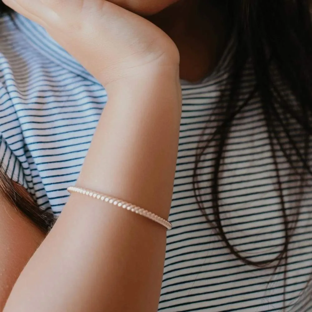 Woven Twisted Gold Baby Bangle