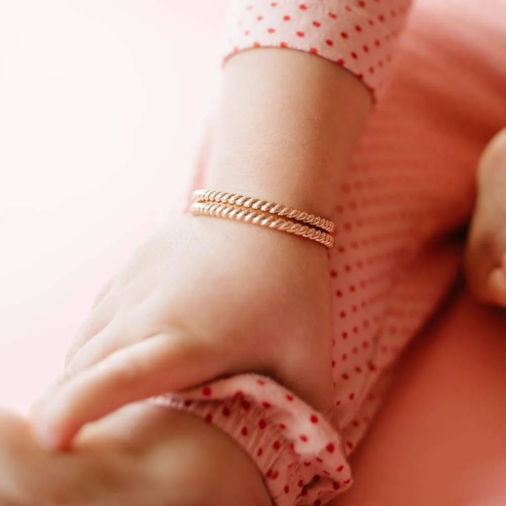 Woven Twisted Gold Baby Bangle